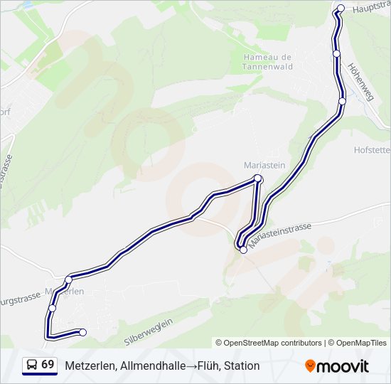 69 Bus Line Map