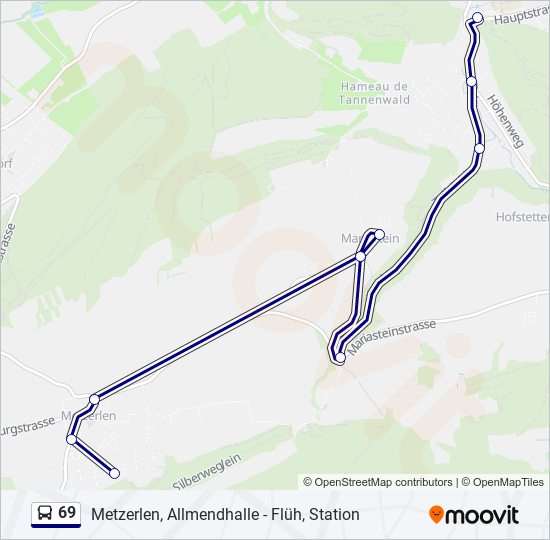 69 bus Line Map