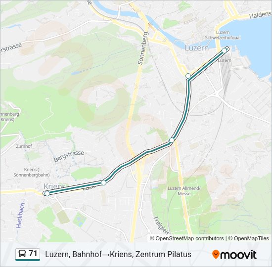71 Bus Line Map