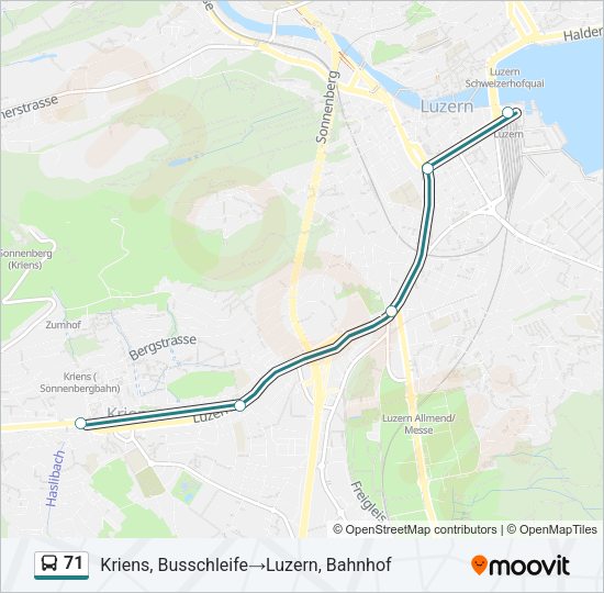 71 Bus Line Map