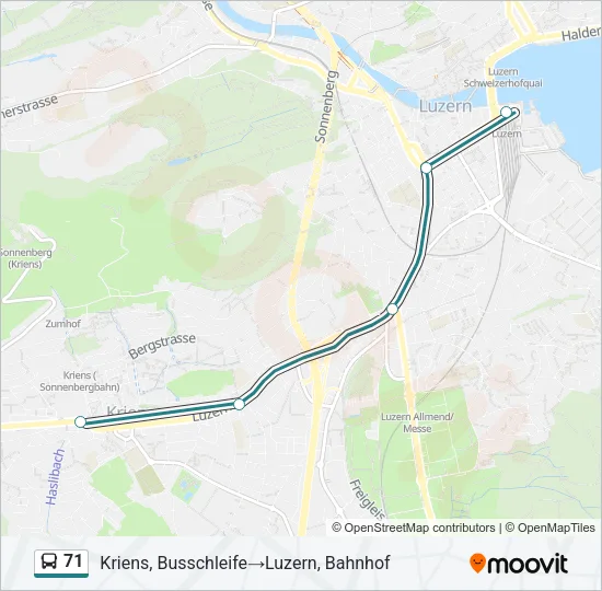 71 Bus Line Map