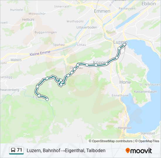 71 Bus Line Map