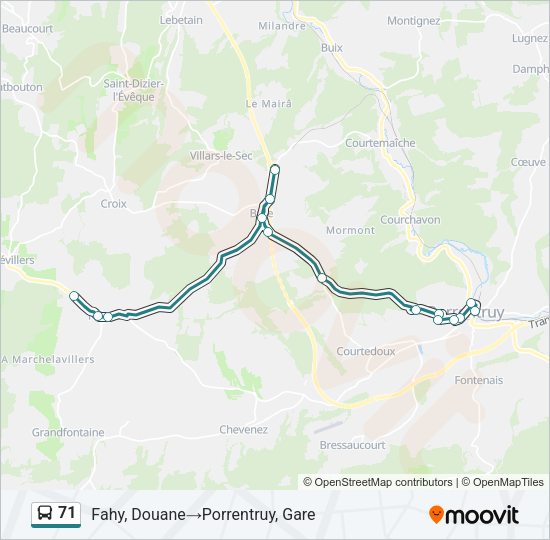 71 Bus Line Map