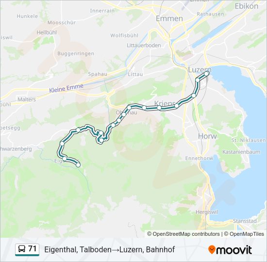 71 Bus Line Map