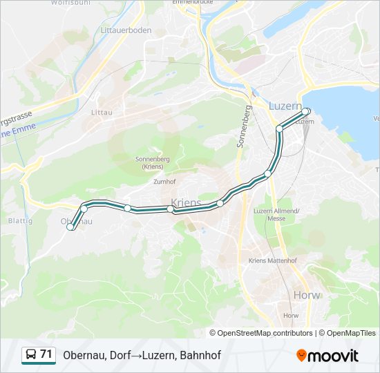 71 Bus Line Map