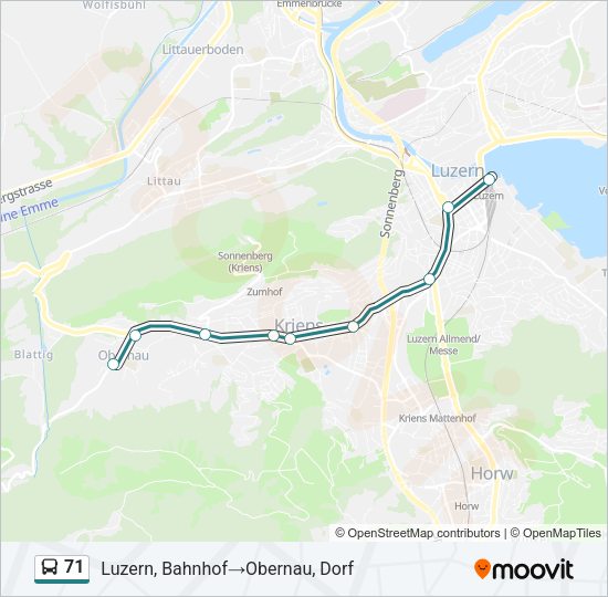 71 Bus Line Map