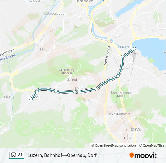 71 Bus Line Map