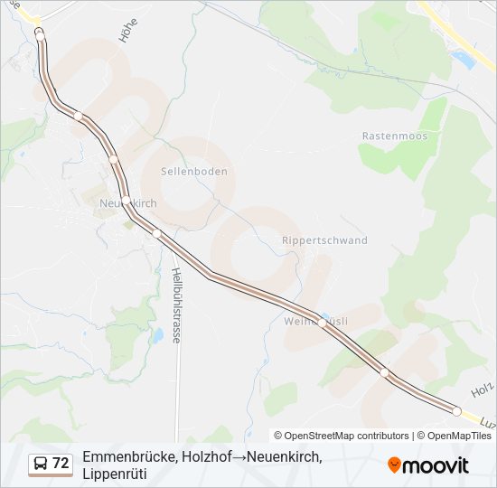 72 Bus Line Map