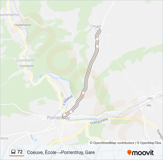 72 Bus Line Map