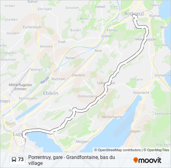 73 bus Line Map