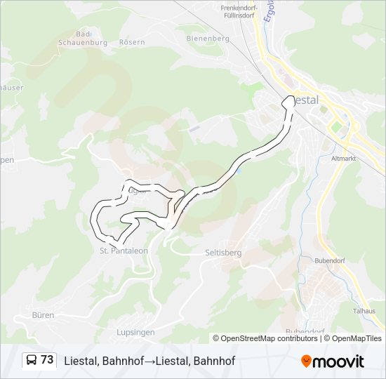 73 Bus Line Map