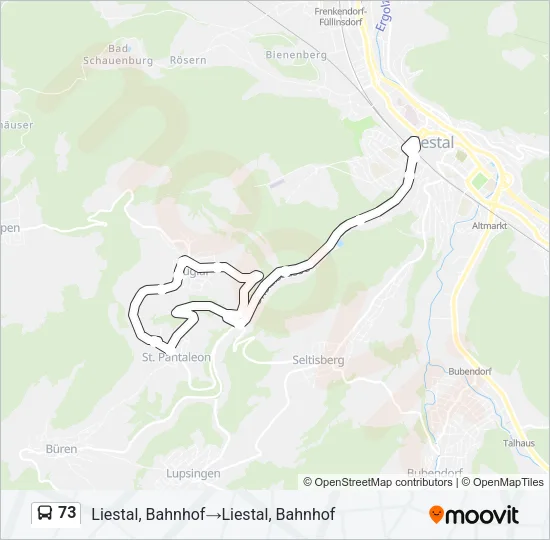 73 Bus Line Map