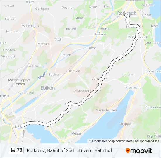 73 Bus Line Map