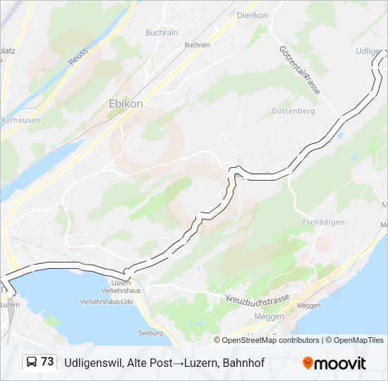 73 Bus Line Map