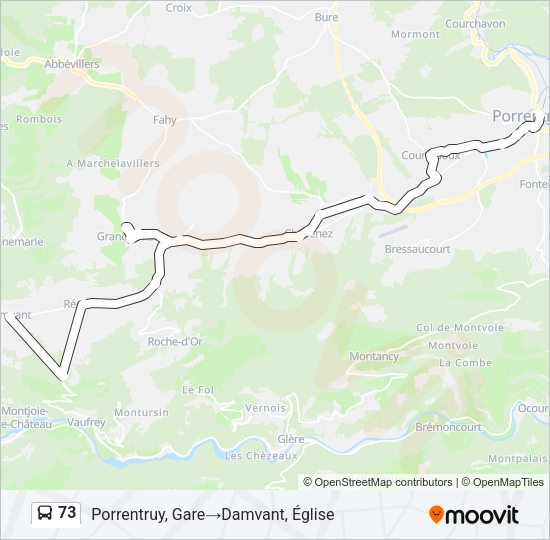 73 Bus Line Map