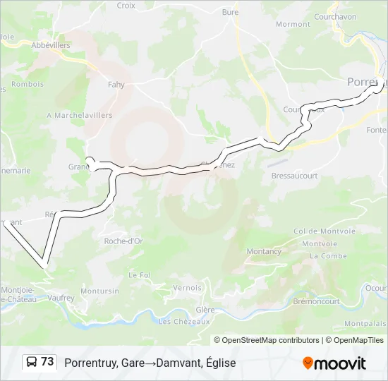 73 Bus Line Map
