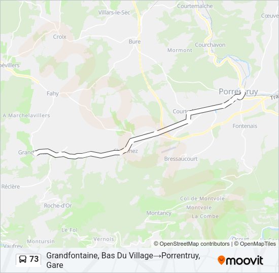 73 Bus Line Map