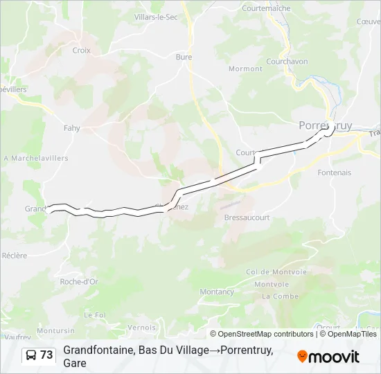 73 Bus Line Map