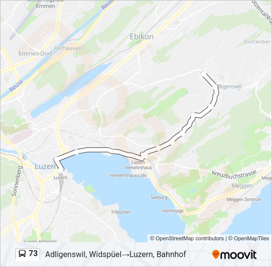 73 Bus Line Map
