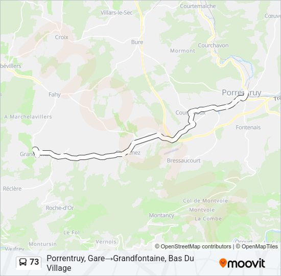 73 Bus Line Map