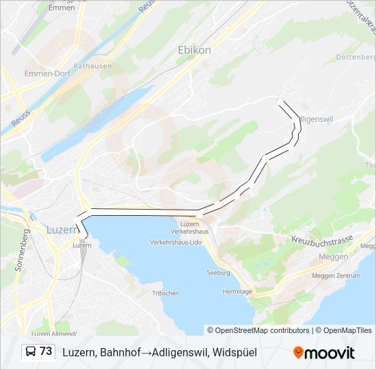 73 Bus Line Map