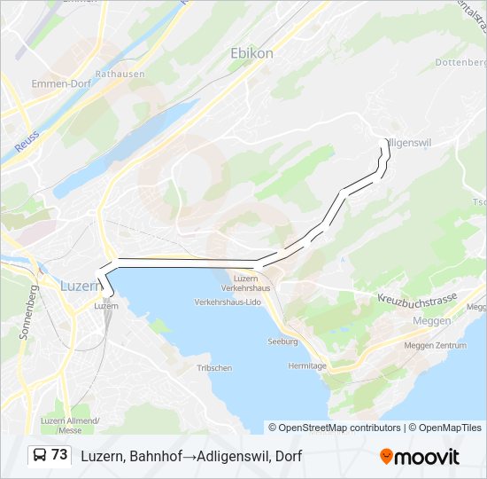 73 Bus Line Map