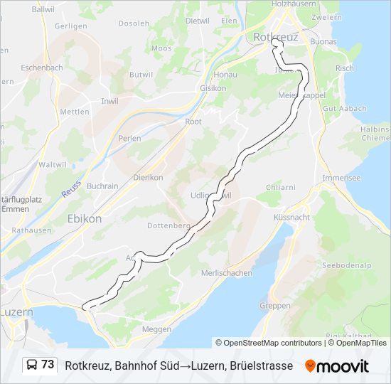 73 Bus Line Map