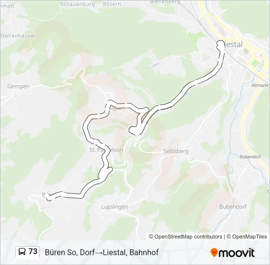 73 Bus Line Map