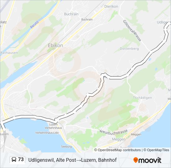 73 Bus Line Map