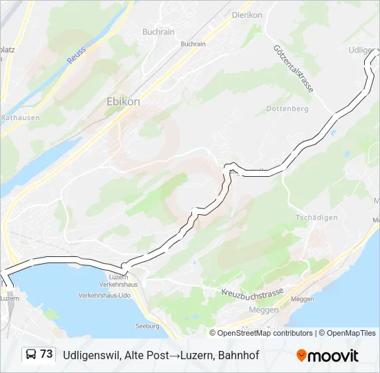 73 Bus Line Map