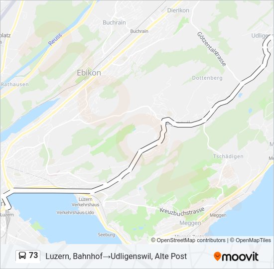 73 Bus Line Map