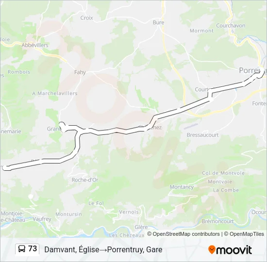 73 Bus Line Map
