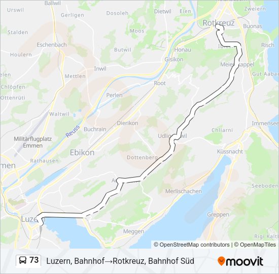 73 Bus Line Map