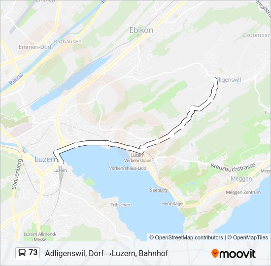 73 Bus Line Map