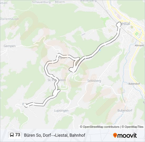73 Bus Line Map