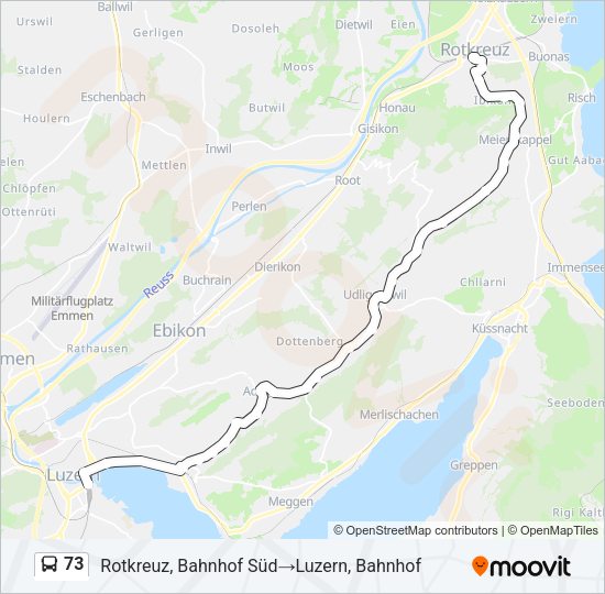73 Bus Line Map