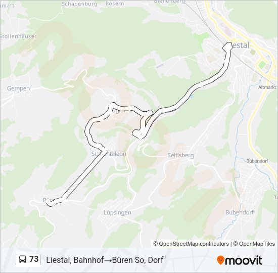 73 Bus Line Map
