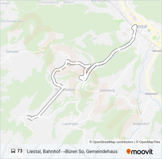 73 Bus Line Map
