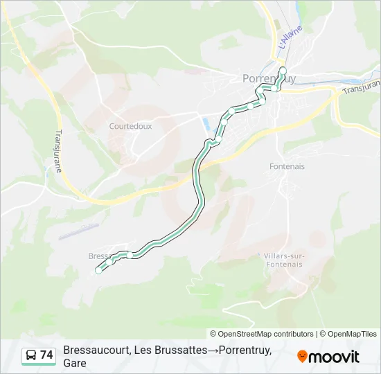 74 Bus Line Map