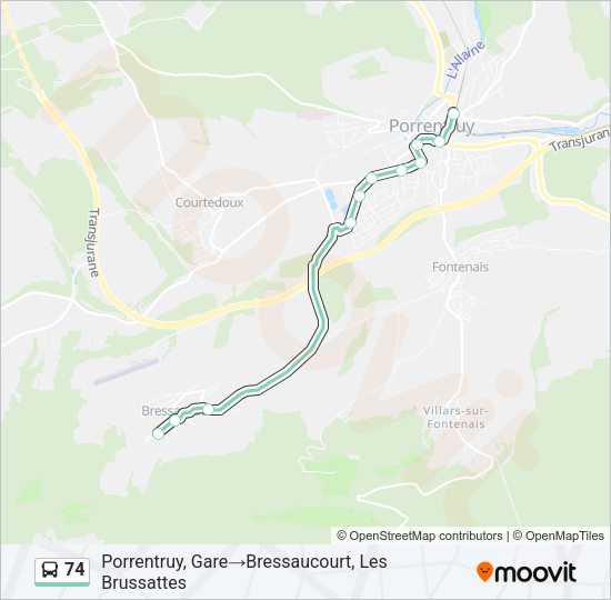 74 Bus Line Map