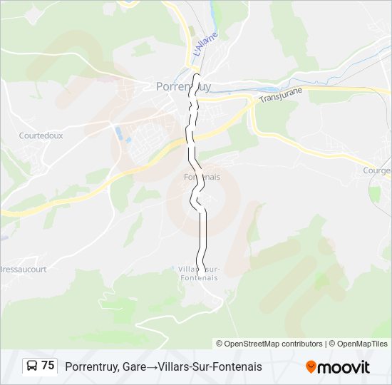 75 Bus Line Map