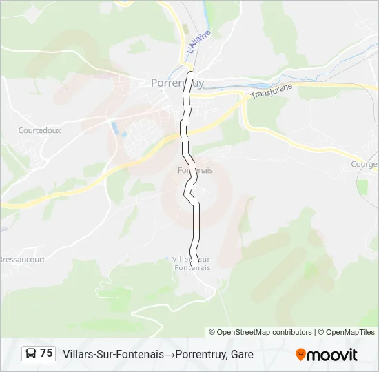 75 Bus Line Map