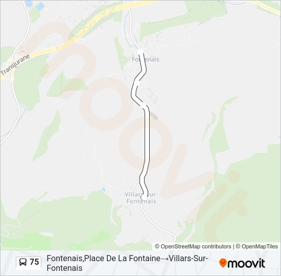 75 Bus Line Map