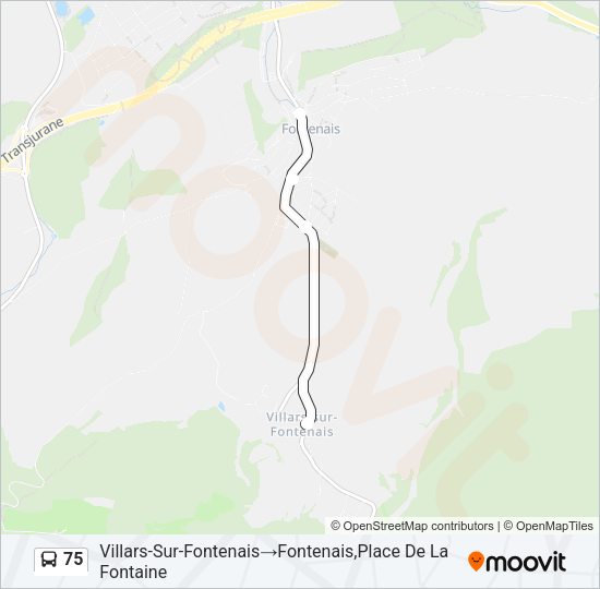 75 Bus Line Map