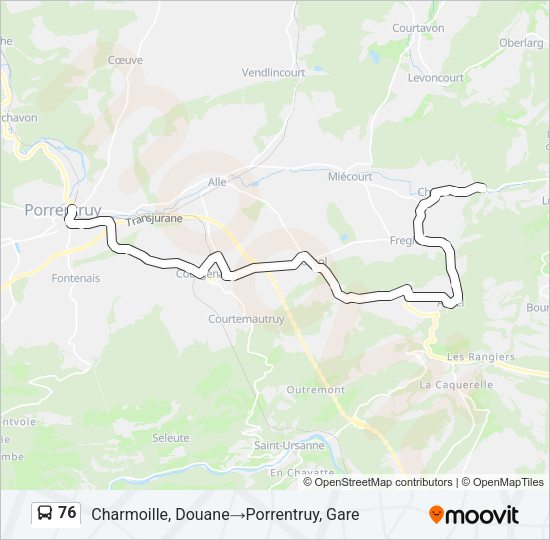 76 Bus Line Map
