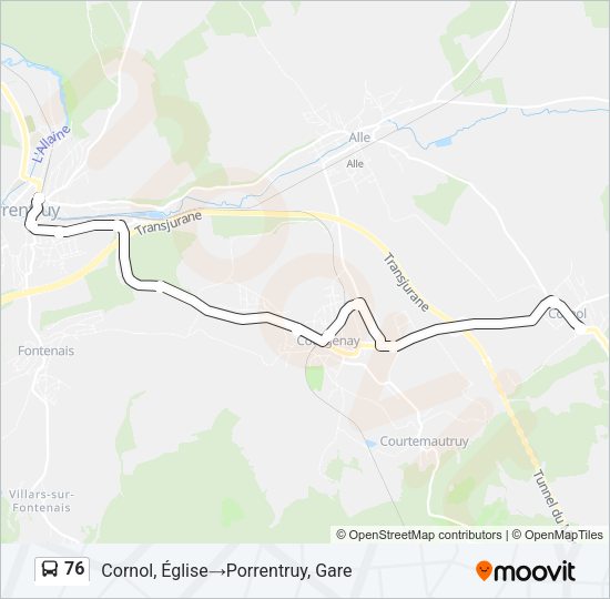 76 Bus Line Map