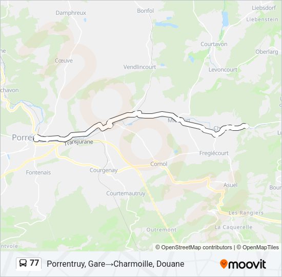 77 Bus Line Map
