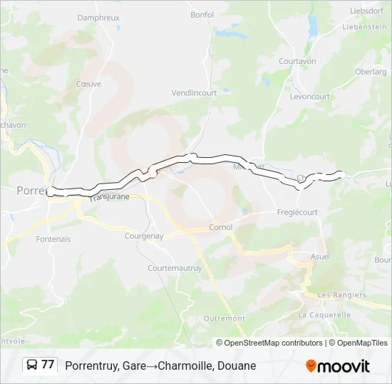 77 Bus Line Map