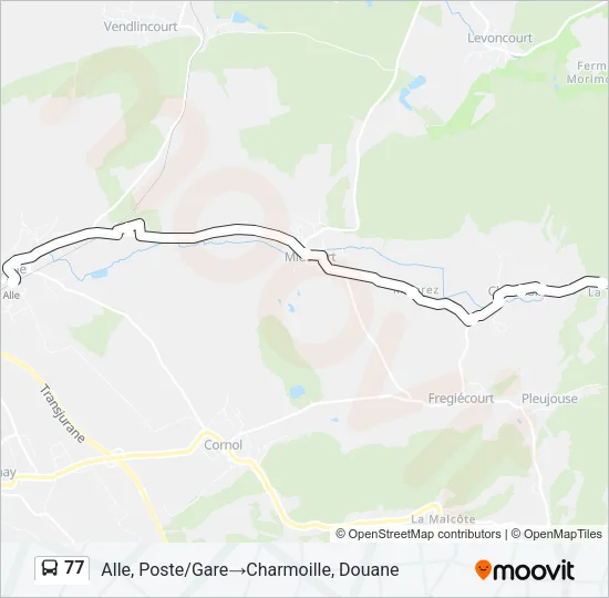 77 Bus Line Map