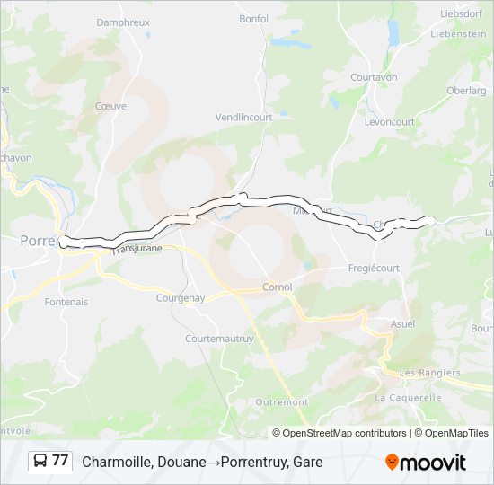77 Bus Line Map
